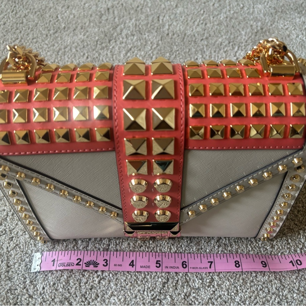 Michael Kors White and Pink Studded Shoulder Bag - Picture 3 of 10